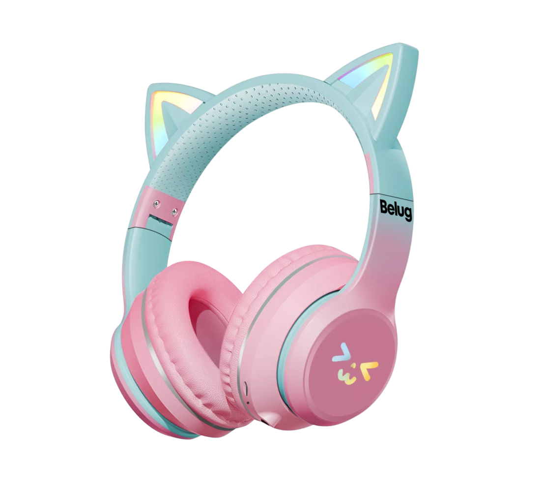 Foto 2 pulgar | Audífonos Orejas De Gato Bluetooths Belug, Inalámbricos Diadema Niños, Rosa