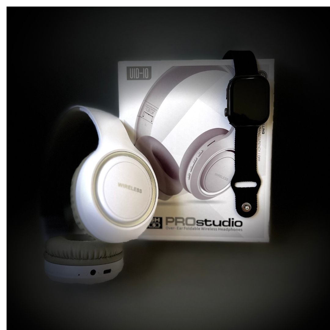 Foto 6 | Smart Watch Jw9 Negro con Audifonos Diadema Uid 10 Prostudio Blanco
