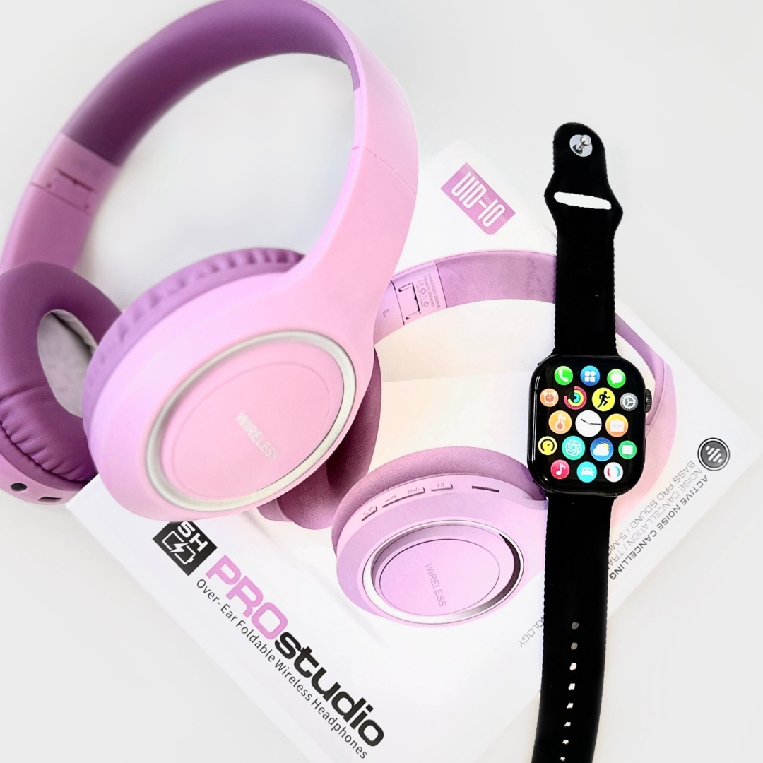 Foto 5 pulgar | Smart Watch Jw9 Negro con Audifonos Diadema Uid 10 Prostudio Purpura