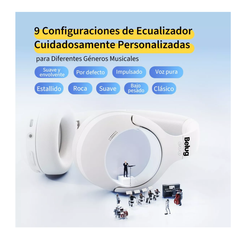 Foto 4 | Audífonos Inalámbricos Belug  Anc Gamer Diadema Wh Blanco