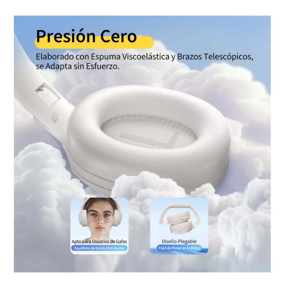 Foto 6 pulgar | Audífonos Inalámbricos Belug  Anc Gamer Diadema Wh Blanco