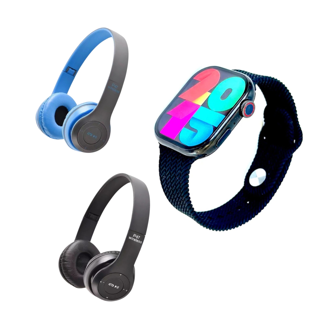 Smartwatch Jw9 Negro con Dos Audífonos P47