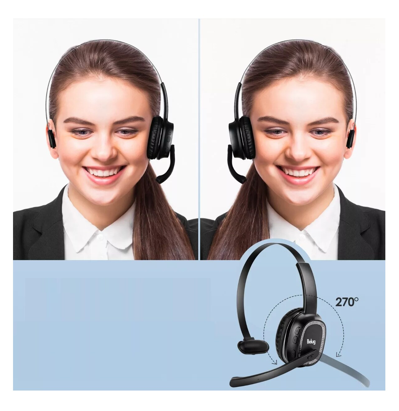 Foto 5 pulgar | Auriculares Belug con Bluetooth Negro