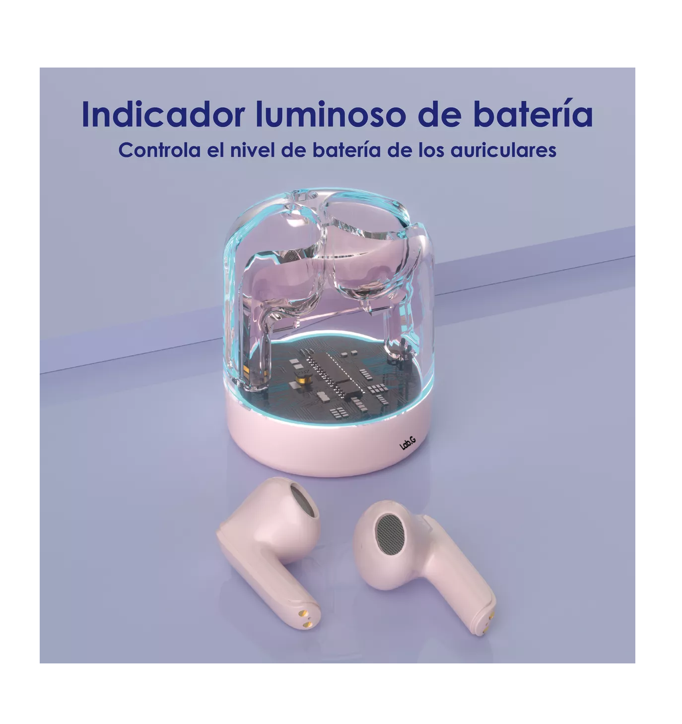 Foto 6 pulgar | Audífonos Inalámbricos A13 Bluetooth 5.3 Rgb Rosa Transparente