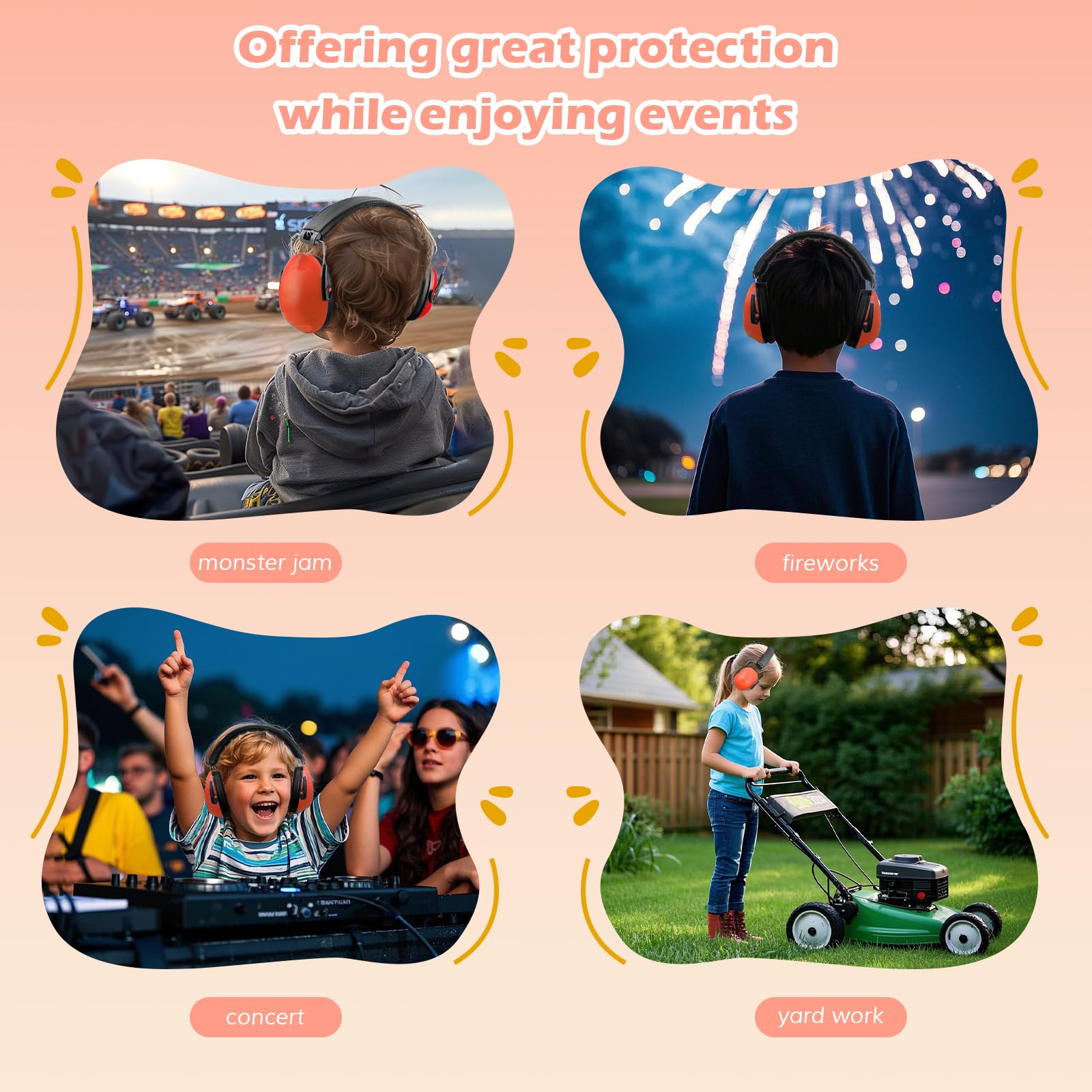 Foto 7 pulgar | Auriculares Con Cancelación De Ruido Procase Para Niños Pequeños, Color Naranja - Venta Internacional.