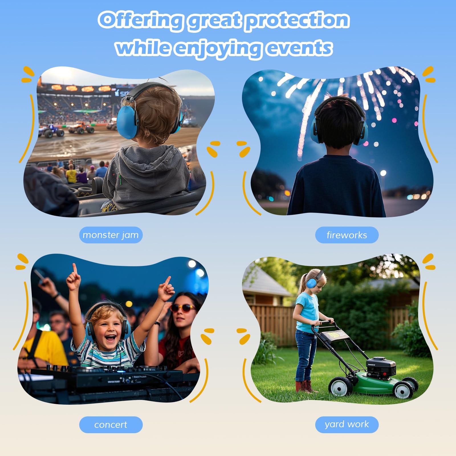 Foto 7 pulgar | Auriculares Con Cancelación De Ruido Procase Para Niños Pequeños, Azules - Venta Internacional.