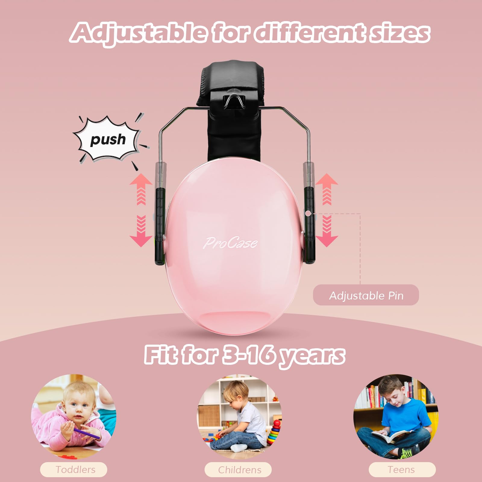 Foto 4 pulgar | Auriculares Con Cancelación De Ruido Procase Para Niños Pequeños - Venta Internacional.