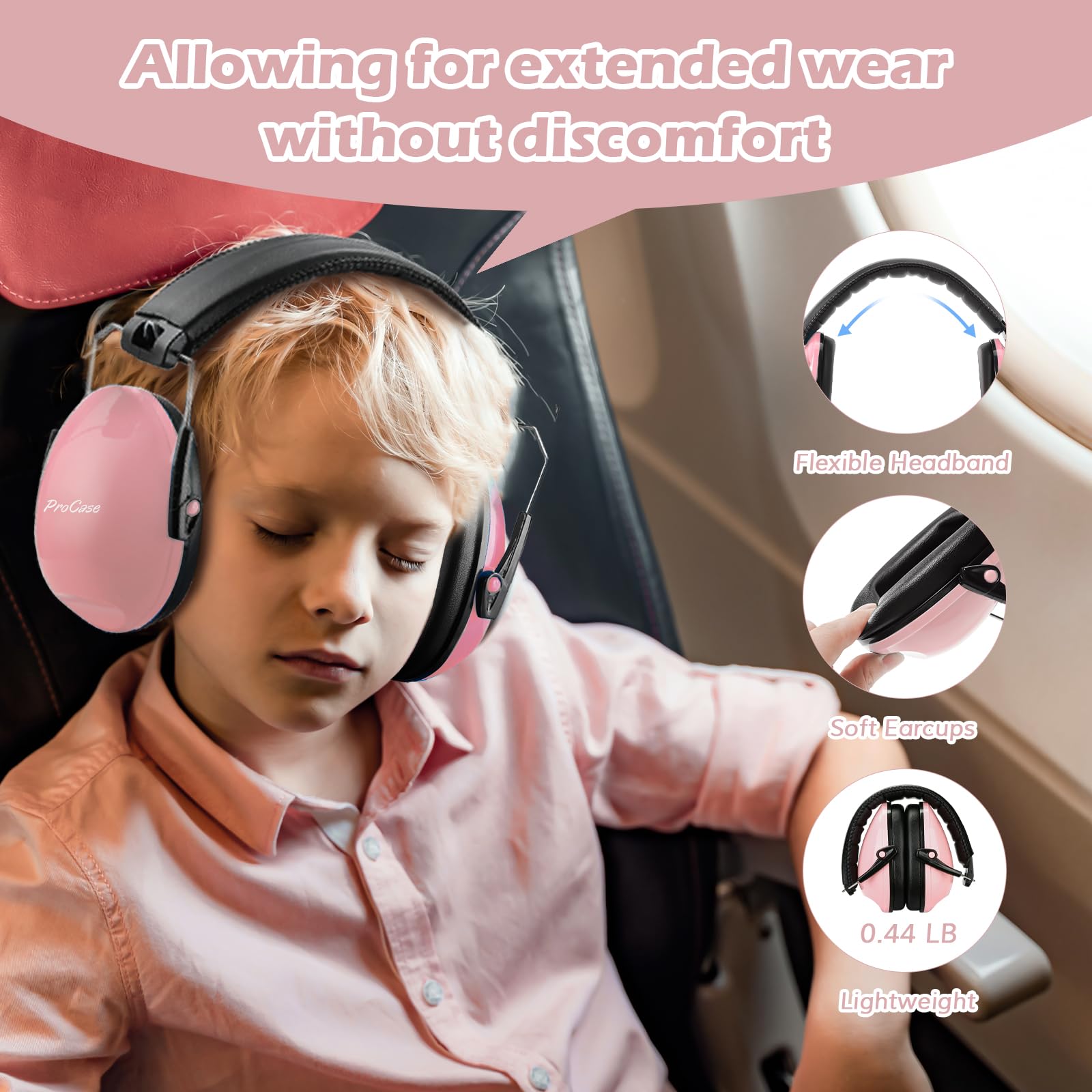 Foto 5 | Auriculares Con Cancelación De Ruido Procase Para Niños Pequeños - Venta Internacional.