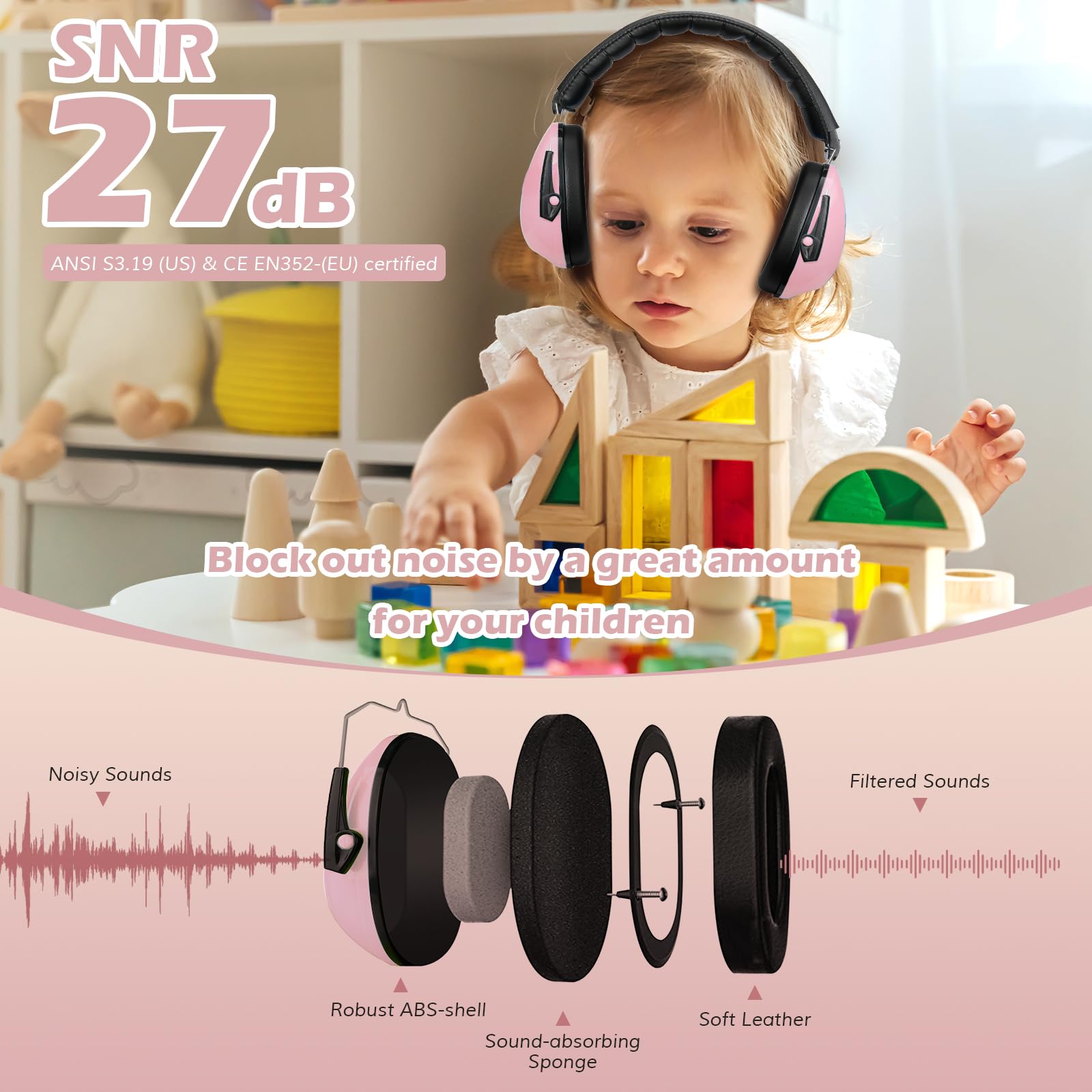 Foto 2 | Auriculares Con Cancelación De Ruido Procase Para Niños Pequeños, Paquete De 2 - Venta Internacional.