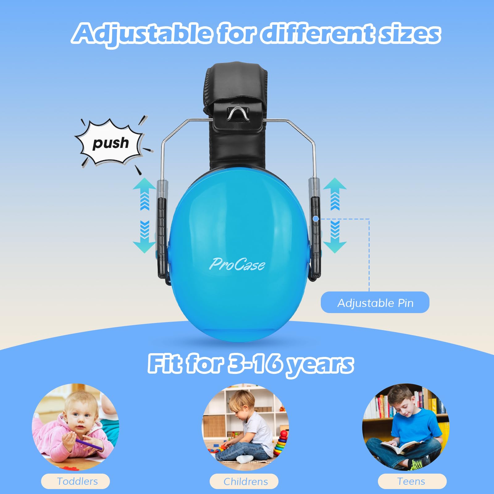 Foto 3 | Auriculares Con Cancelación De Ruido Procase Para Niños Pequeños, Paquete De 2 - Venta Internacional.
