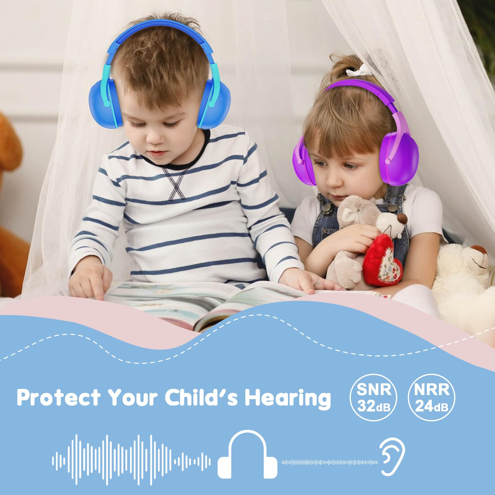 Foto 2 | Auriculares Con Cancelación De Ruido Procase Para Niños De 2 A 8 Años, Paquete De 2 - Venta Internacional.