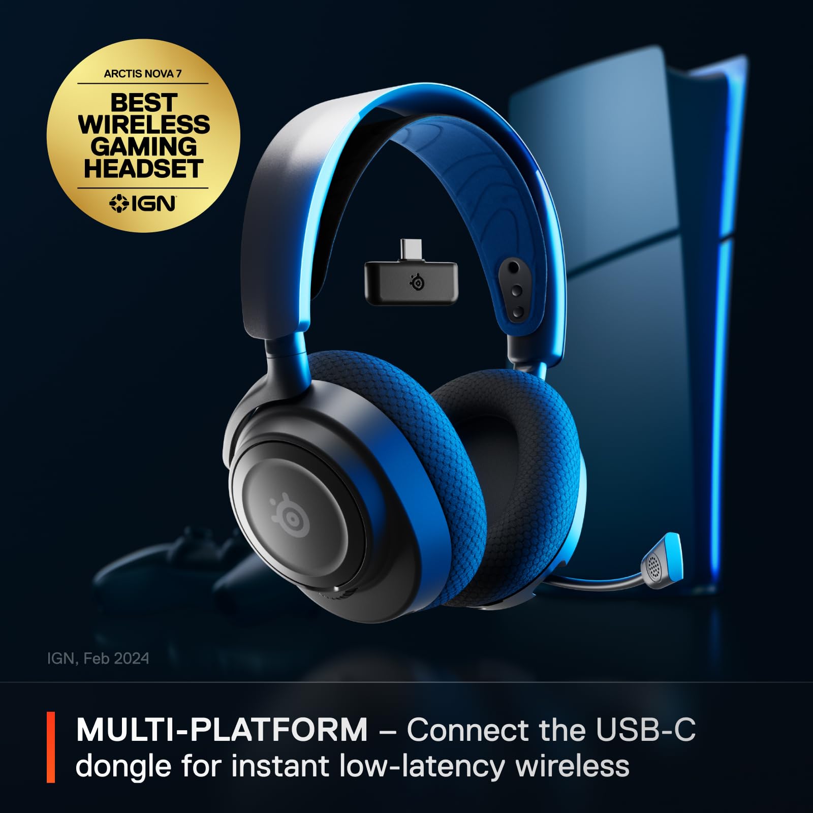 Foto 2 | Auriculares Para Juegos Steelseries Arctis Nova 7p Inalámbricos Negros - Venta Internacional.