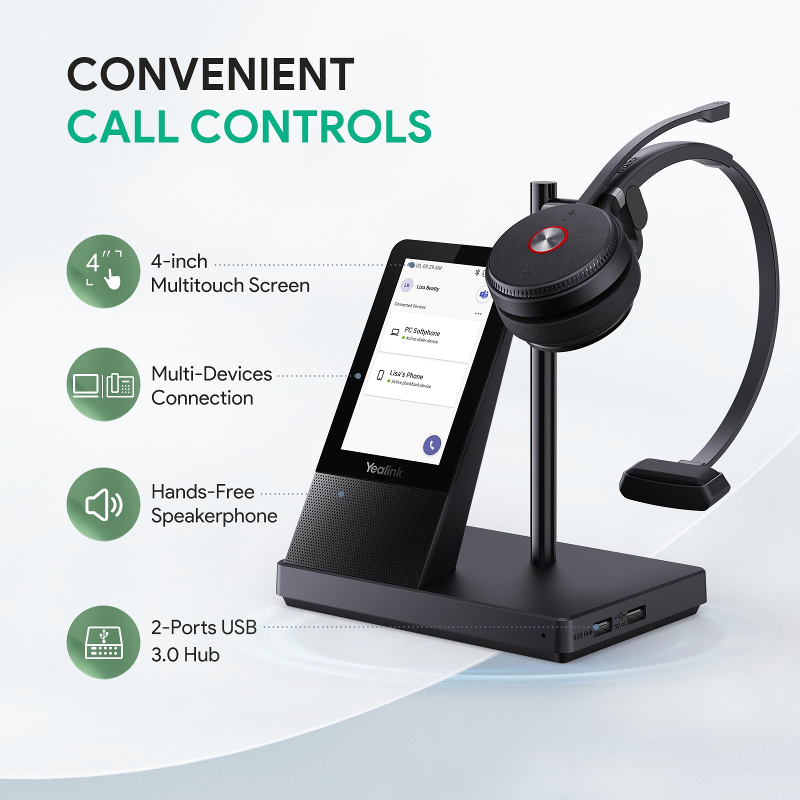 Foto 4 pulgar | Auriculares Inalámbricos Yealink Wh66 Con Pantalla De 4 Pulgadas  Dect Y Bluetooth - Venta Internacional.