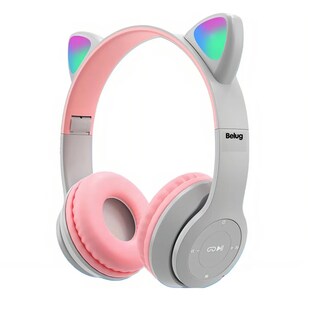 Foto 1 | Audífonos Gamer Inalámbricos Belug Rosa Gris