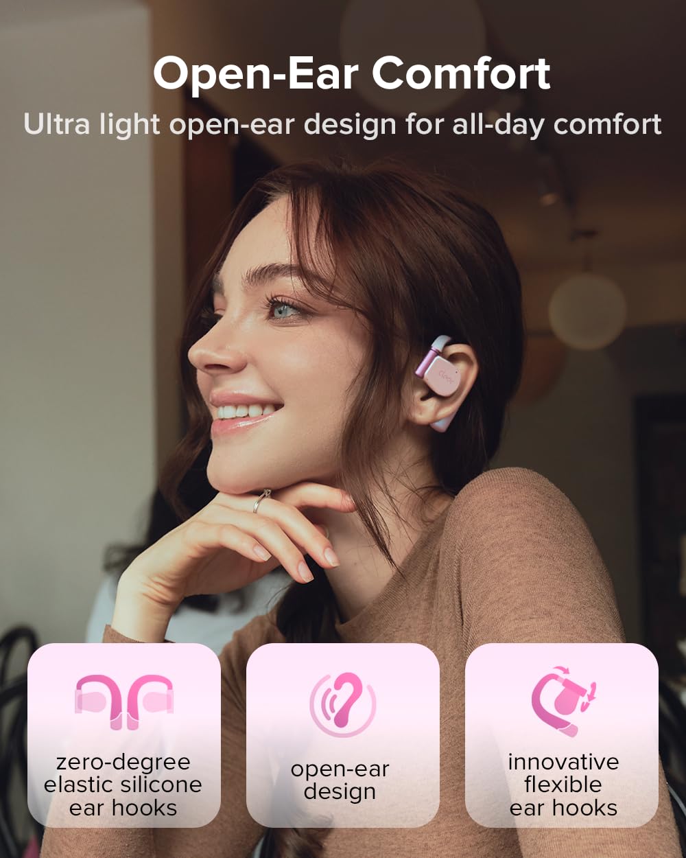 Foto 5 pulgar | Auriculares Abiertos Cleer Arc 3 Dolby Audio Snapdragon Pink - Venta Internacional.