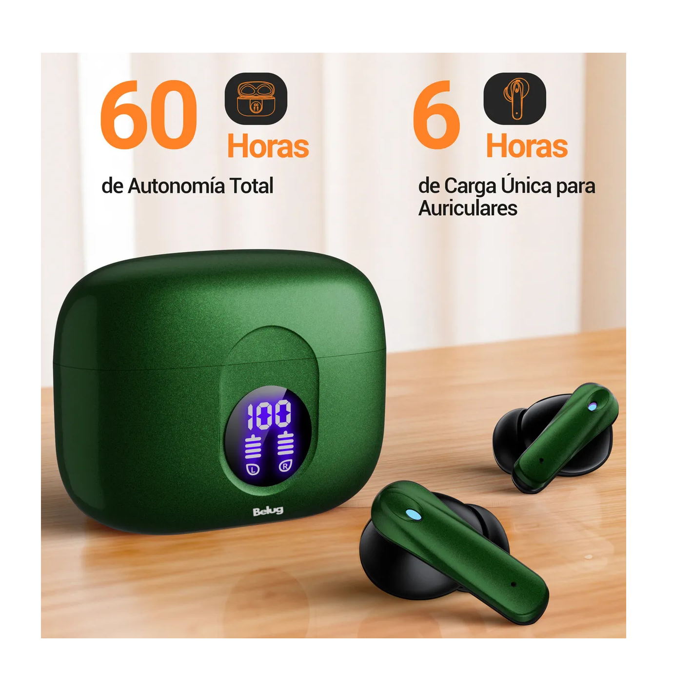 Foto 4 | Audífonos Inalámbricos Bluetooth Verde