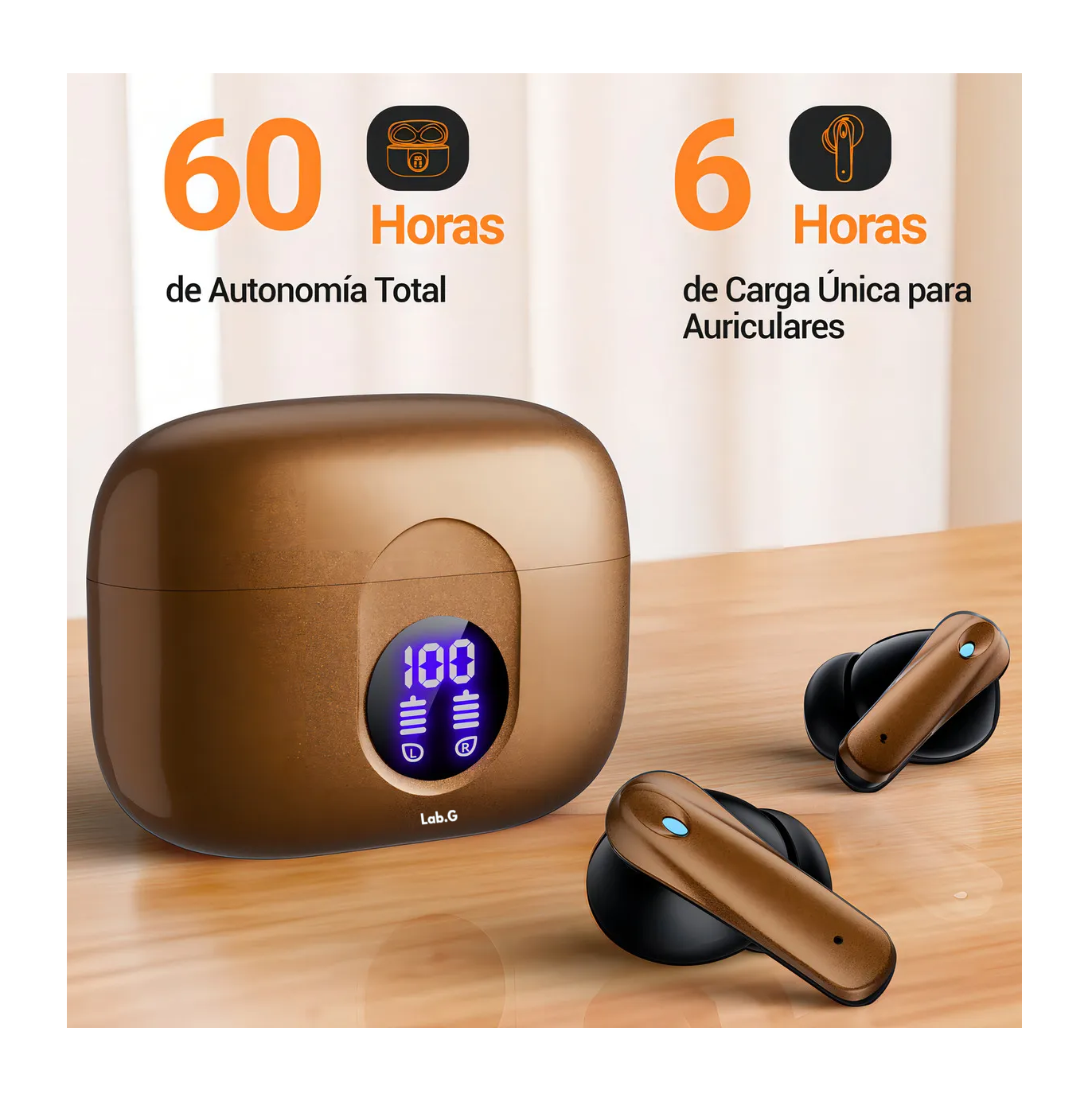 Foto 3 | Audífonos Inalámbricos Bluetooth Dorado