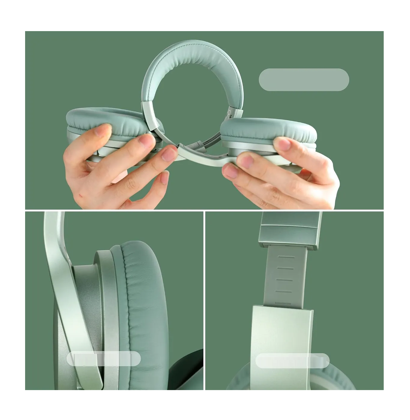Foto 5 pulgar | Auriculares Diadema Inalámbricos Bluetooth Con Microfono120h Verdes