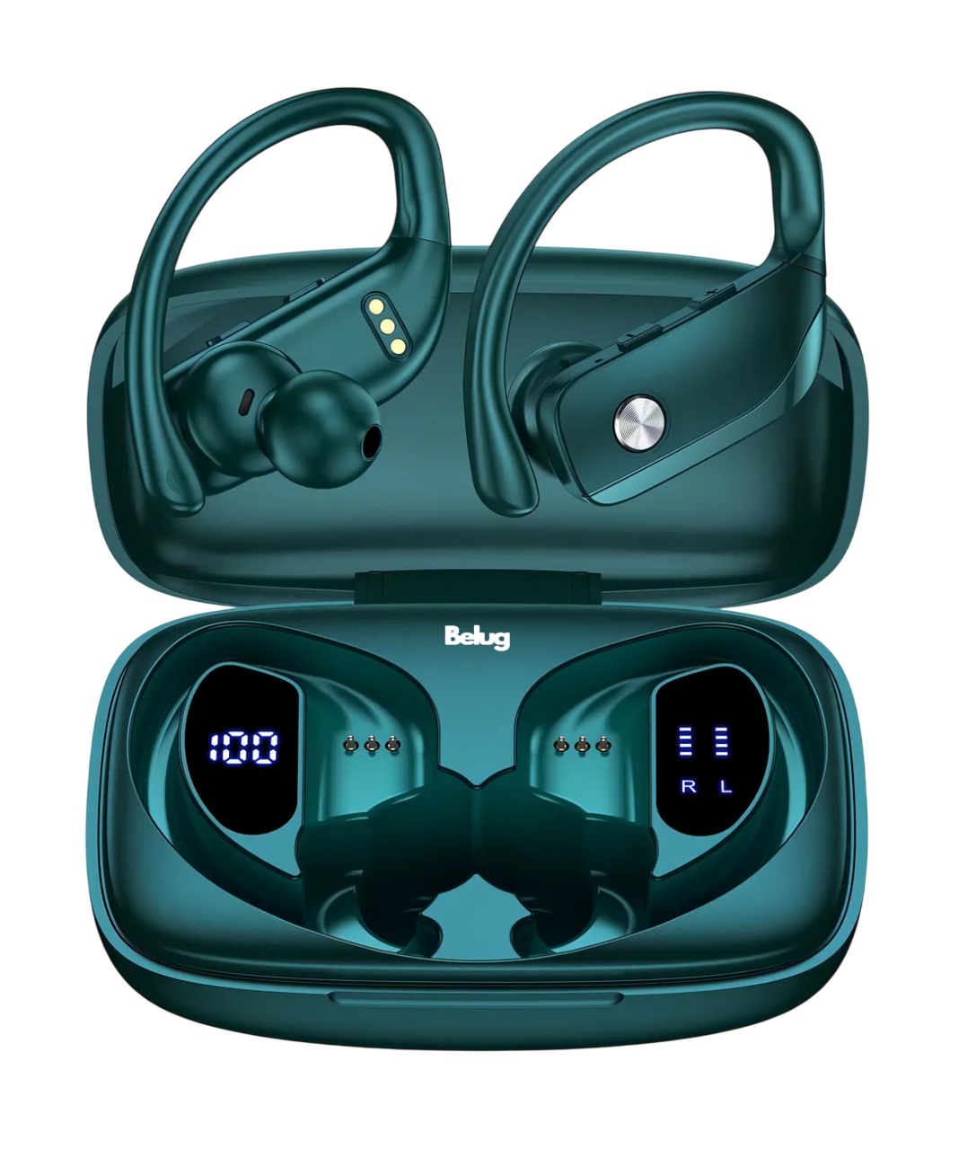Auriculares In-ear Con Micrófono Y Dobles Pantallas Led Green