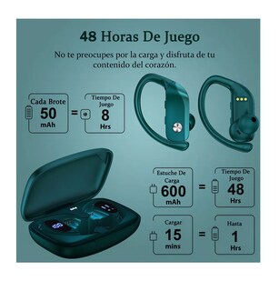 Foto 4 | Auriculares In-ear Con Micrófono Y Dobles Pantallas Led Green