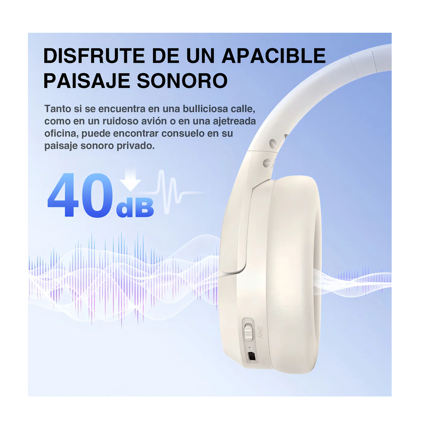 Foto 5 pulgar | Audífonos Inalámbricos Diadema Bluetooth Plegable Blanco