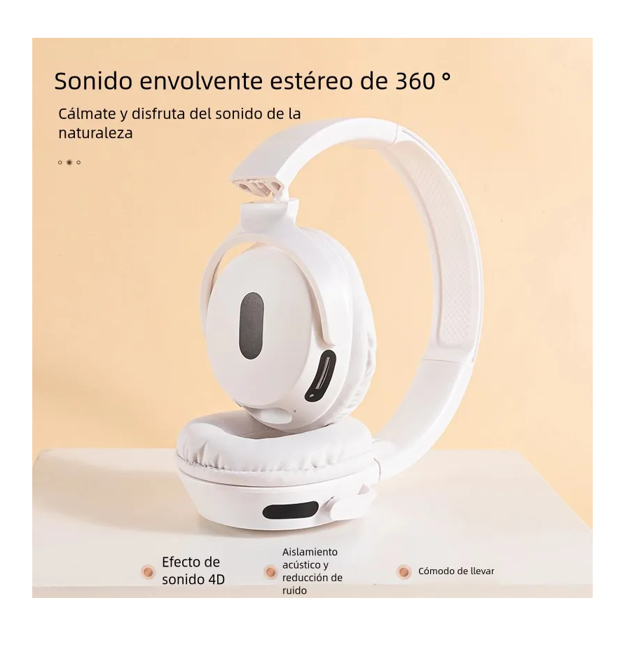 Foto 3 pulgar | Auricular Diadema Bluetooth Bajo Blanco