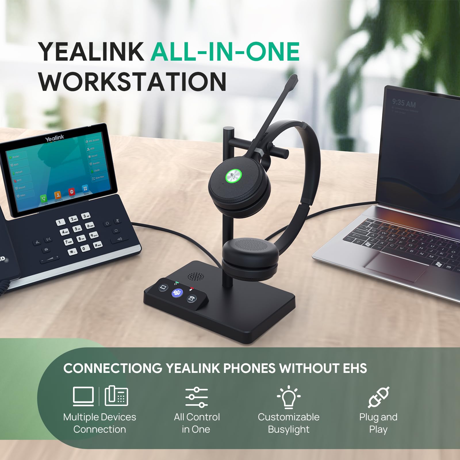 Foto 6 pulgar | Auriculares Inalámbricos Yealink Wh62 Dual Teams Dect De Alcance 160 M - Venta Internacional.