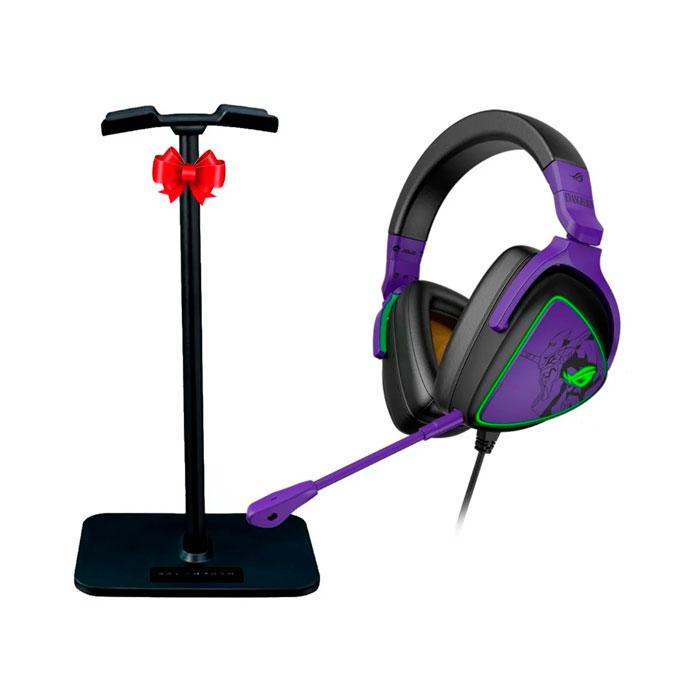 Foto 2 pulgar | Audifonos Diadema Gamer Asus Rog Delta S Eva Edition Rgb Usb C + Base Soporte Color Violeta