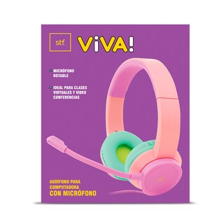 Foto 3 | Audífonos para Computadora STF Viva color Rosa