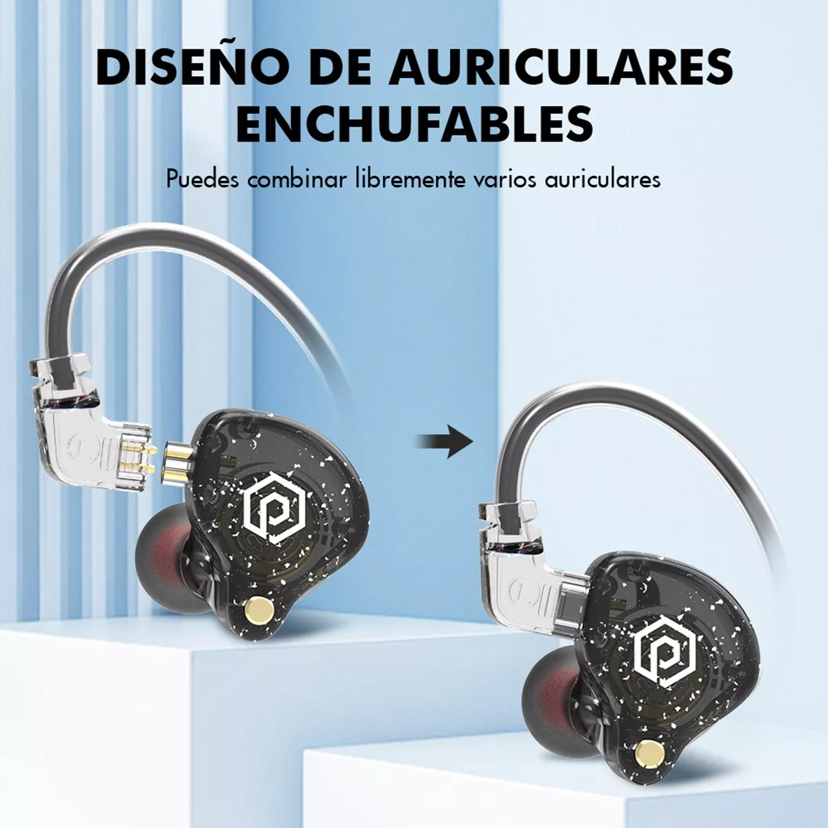 Foto 3 pulgar | Audífonos Bluetooth Inalambrico Extraíble  Negro