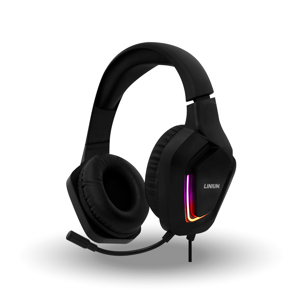 Foto 2 pulgar | Audífonos Diadema Gamer Microfono Luz Led Linium Color Negro