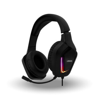 Foto 1 | Audífonos Diadema Gamer Microfono Luz Led Linium Color Negro