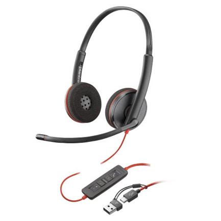 Foto 2 pulgar | Poly Auriculares Estéreo Usb-c Blackwire 3220 + Adaptador Usb-c/a