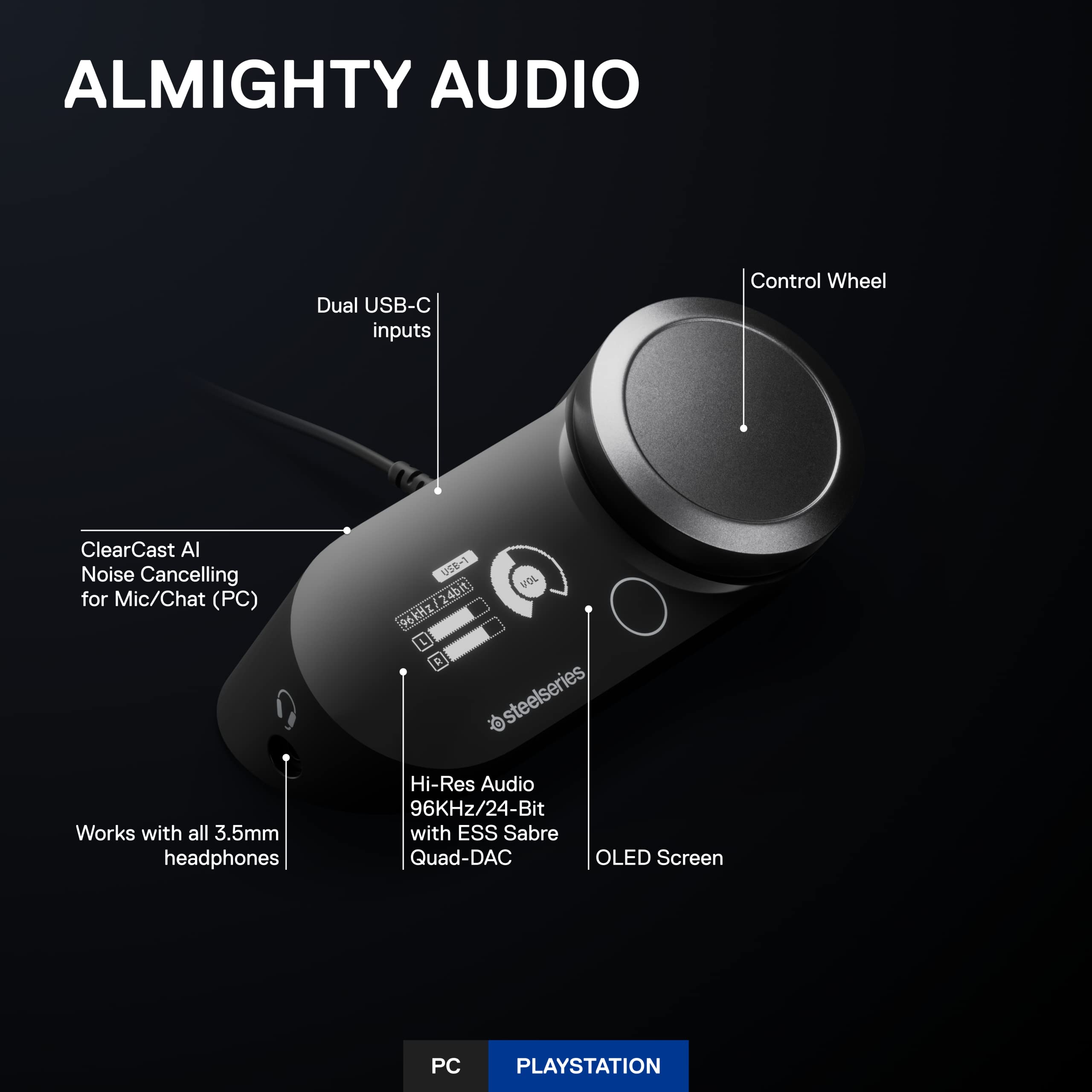 Foto 4 pulgar | Amplificador De Audio Steelseries Gamedac Gen 2 Hi-res Pc Ps5 Ps4 - Venta Internacional.