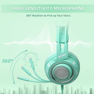 Foto 4 | Auriculares Para Juegos Somic G951s Verdes Con Micrófono Para Ps4, Ps5, Xbox - Venta Internacional.
