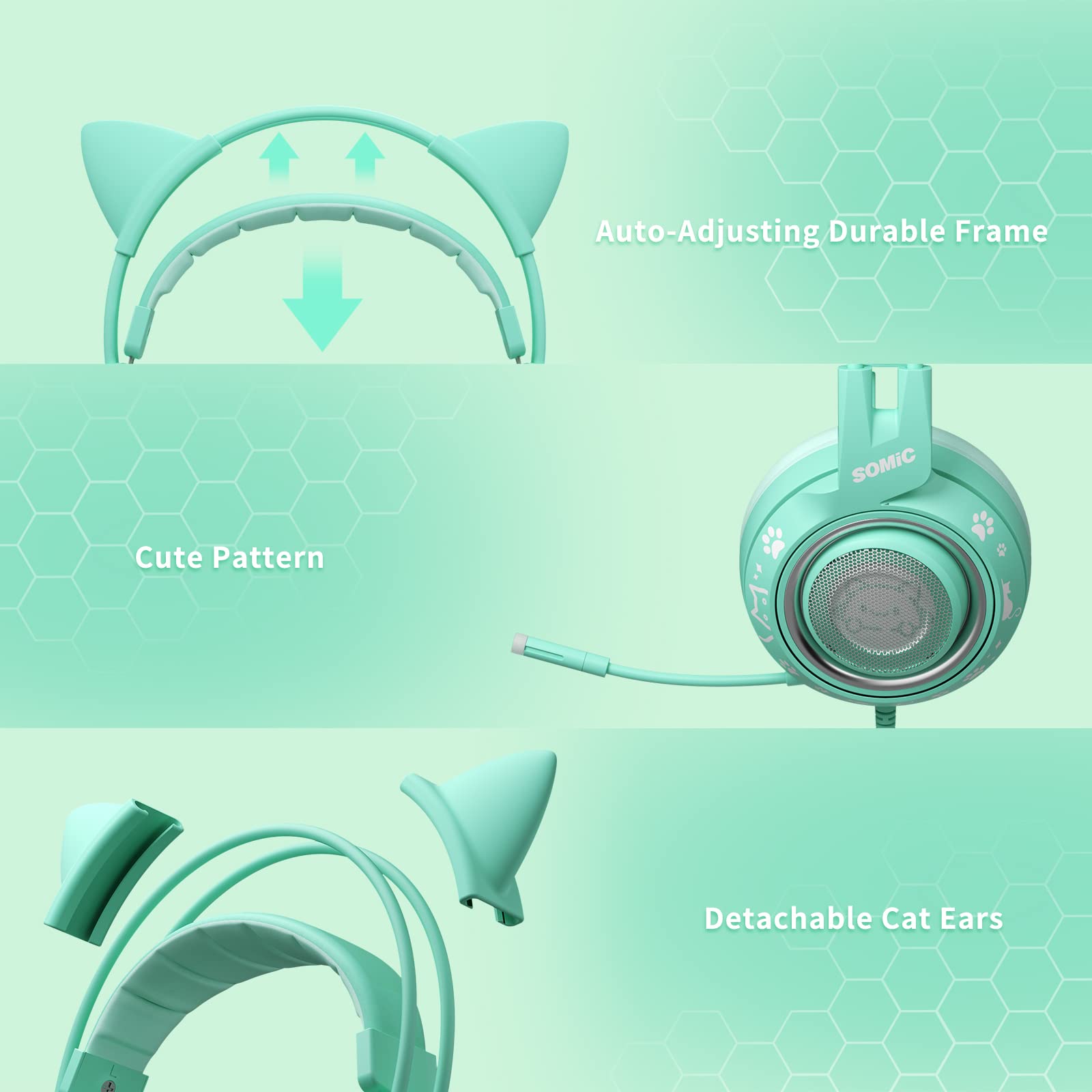 Foto 6 pulgar | Auriculares Para Juegos Somic G951s Verdes Con Micrófono Para Ps4, Ps5, Xbox - Venta Internacional.