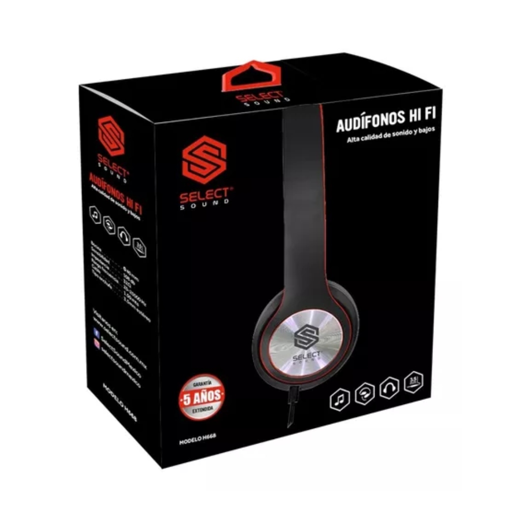 Foto 4 pulgar | Audífonos Hi-fi Select Sound Ajustables Alambricos H669