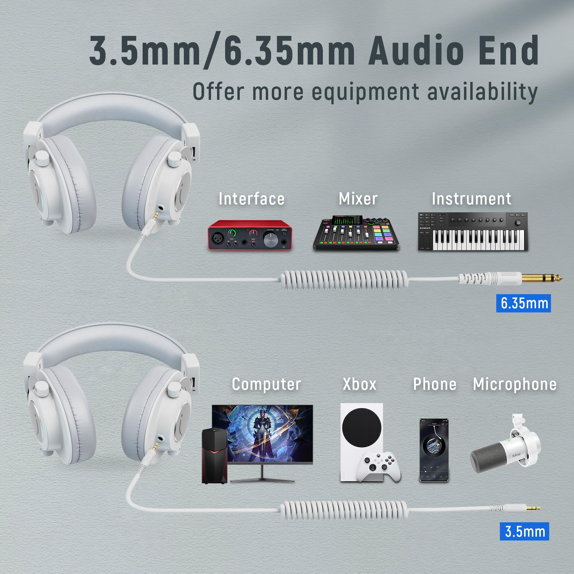 Foto 5 pulgar | Auriculares Para Monitor De Estudio Fifine H8 Con Cable Para Colocar Sobre Las Orejas, Blancos - Venta Internacional.