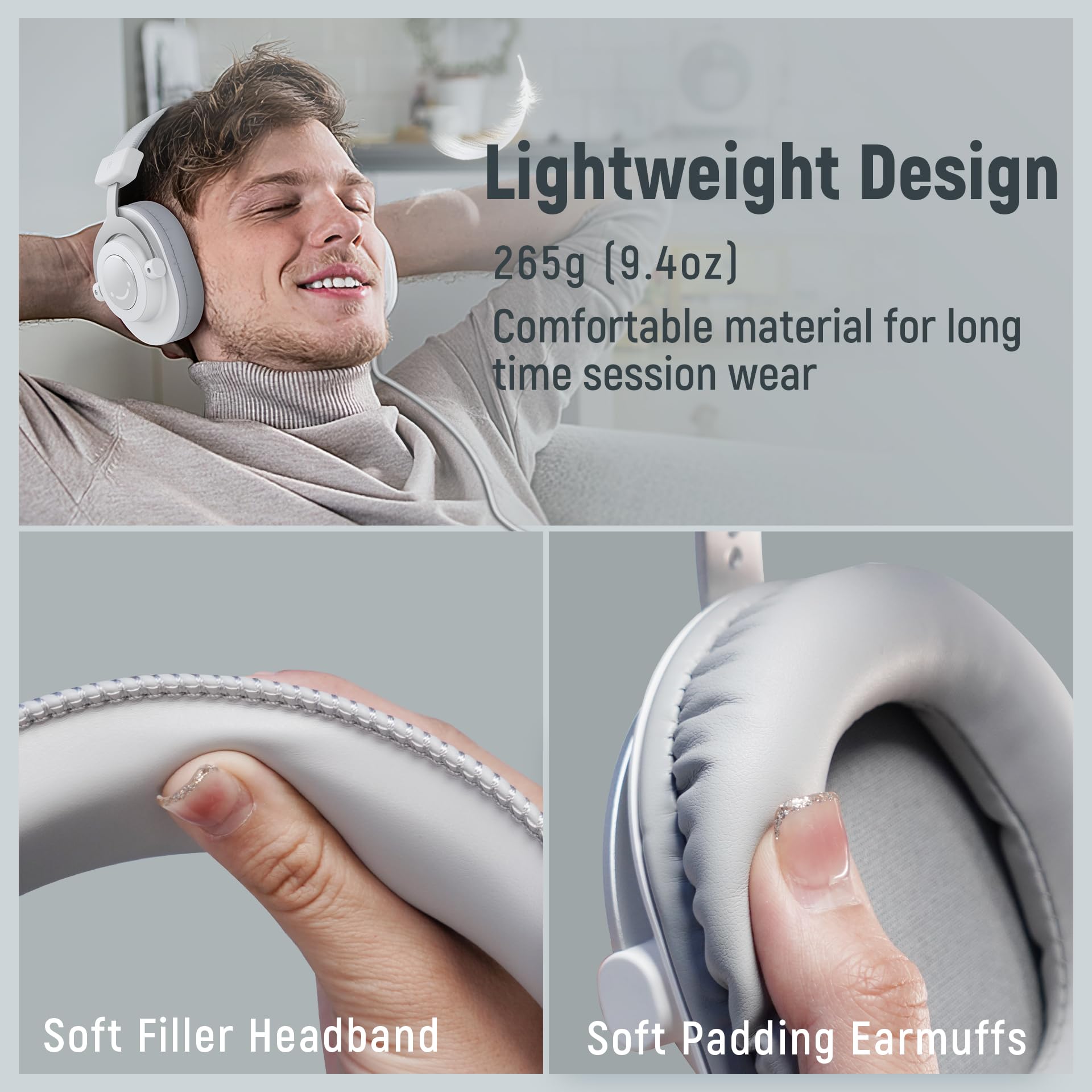 Foto 5 | Auriculares Para Monitor De Estudio Fifine H8 Con Cable Para Colocar Sobre Las Orejas, Blancos - Venta Internacional.