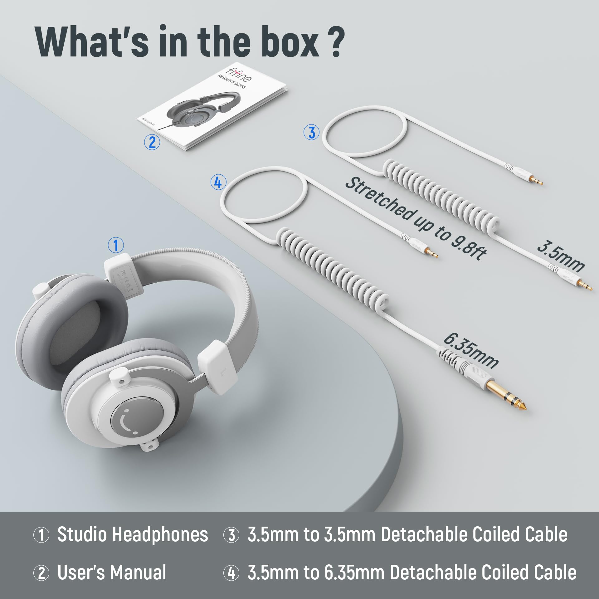 Foto 8 pulgar | Auriculares Para Monitor De Estudio Fifine H8 Con Cable Para Colocar Sobre Las Orejas, Blancos - Venta Internacional.