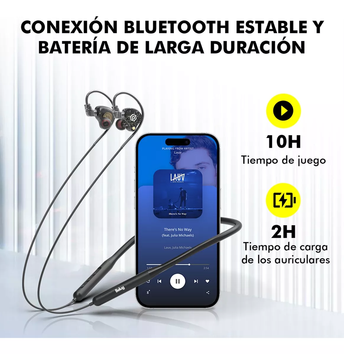 Foto 3 pulgar | Audífonos Bluetooth Inalambrico Extraíble Belug Violeta