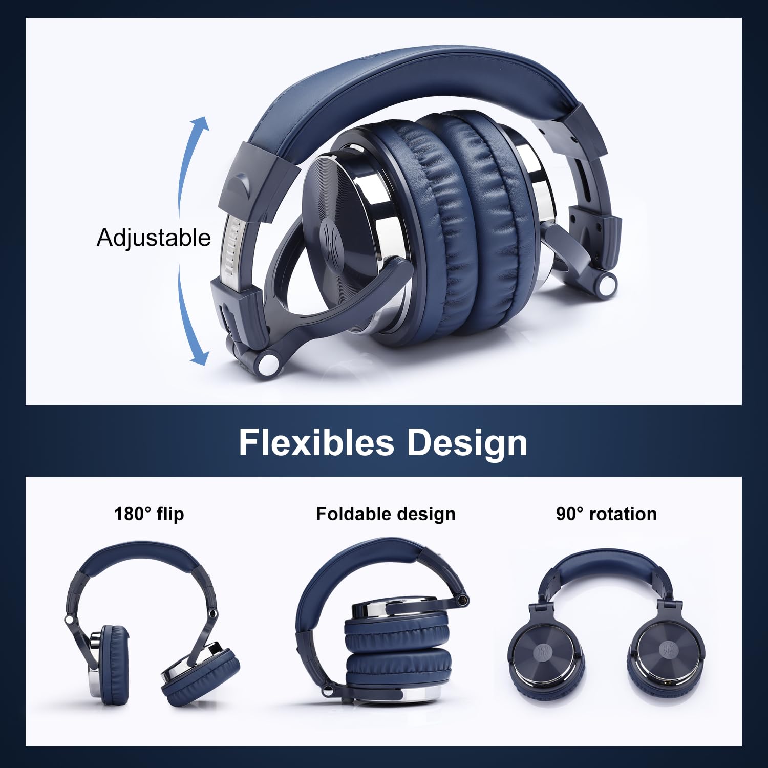 Foto 7 | Auriculares Oneodio Studio Monitor & Mixing Dj Azul Oscuro - Venta Internacional