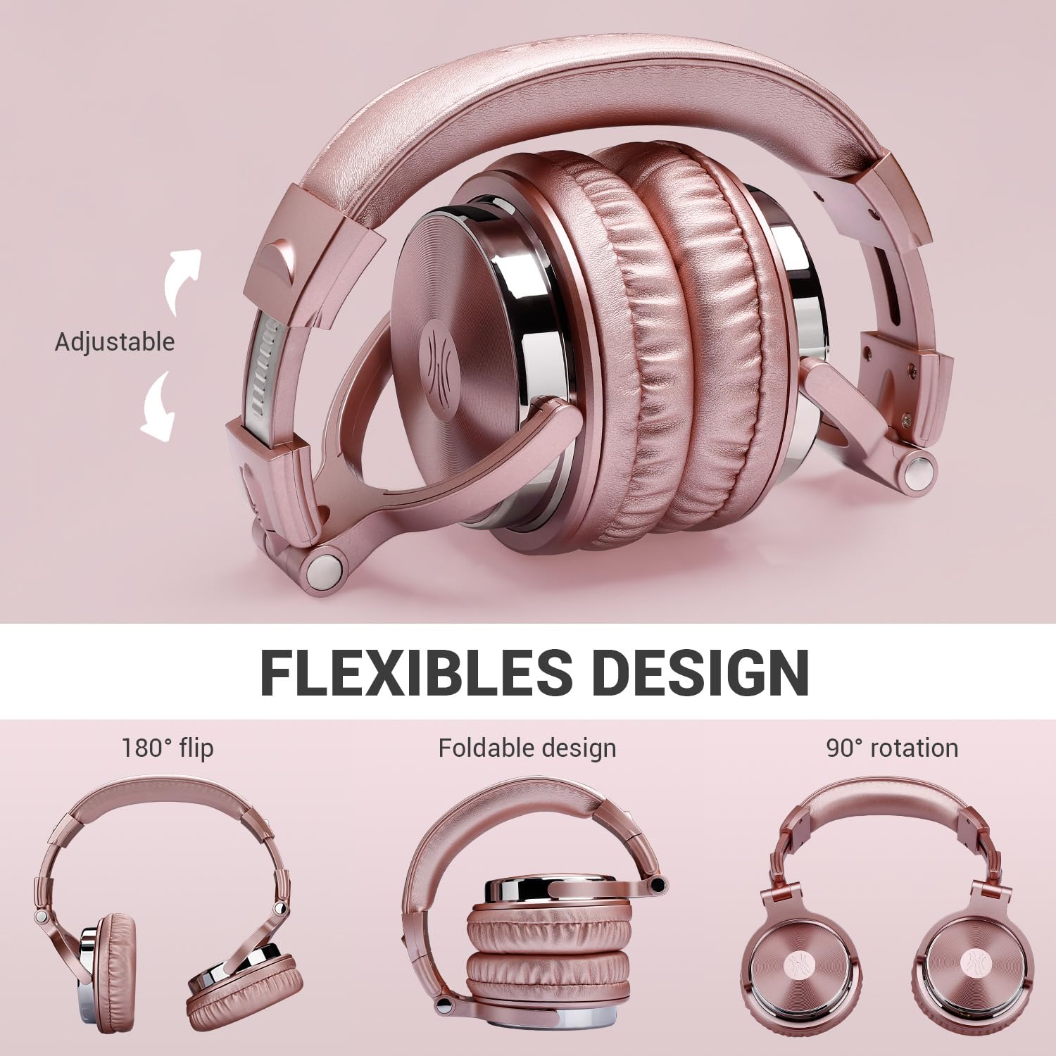 Foto 8 pulgar | Auriculares OneOdio Hi-Res Studio Monitor & Mixing DJ Rosa - Venta Internacional