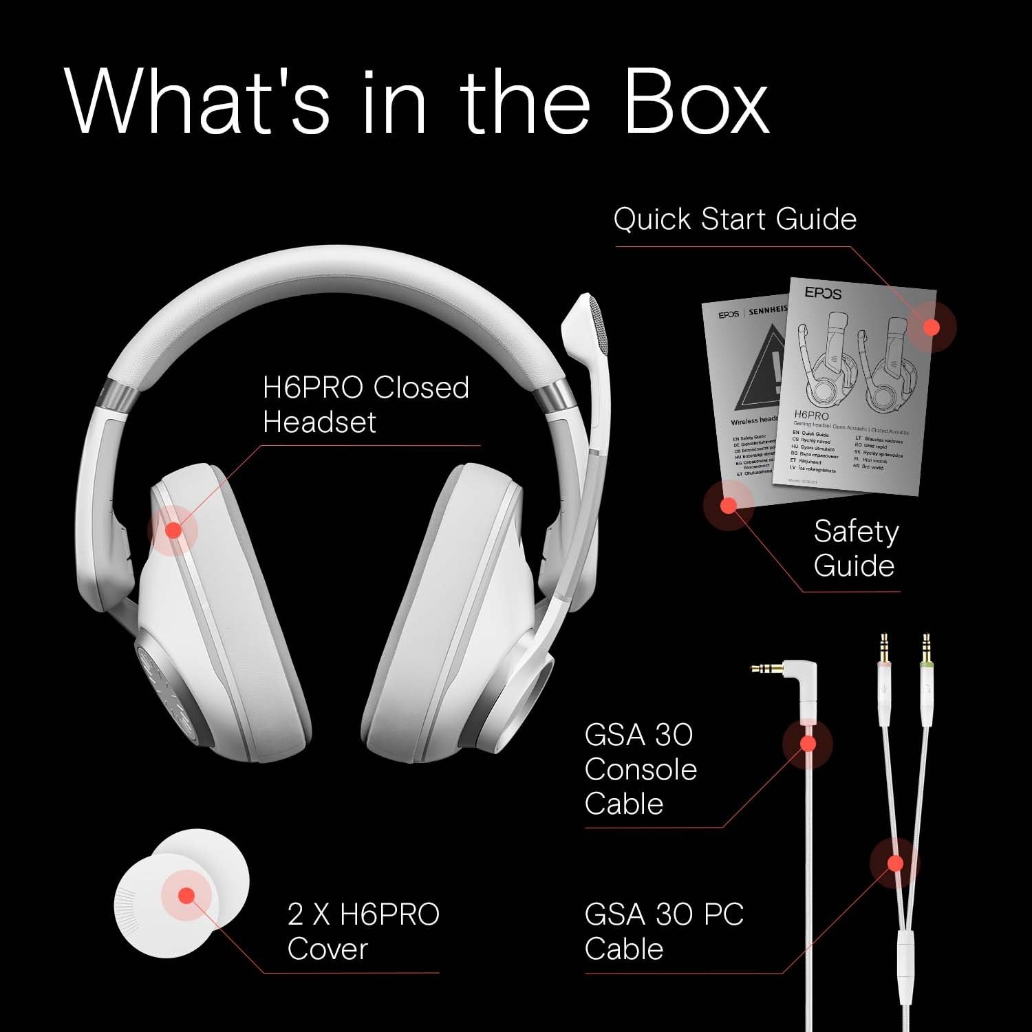 Foto 6 pulgar | Auriculares Para Juegos Epos H6pro De Acústica Cerrada Con Micrófono, Color Blanco - Venta Internacional.