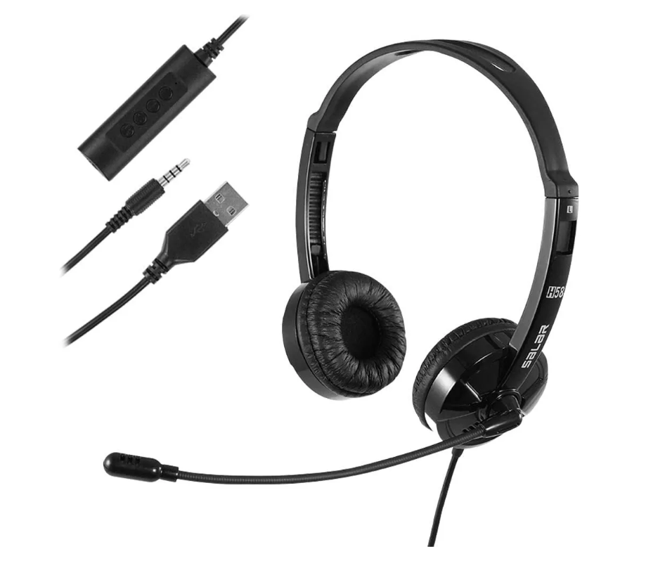 Foto 1 | Audífonos Alámbricos Diadema Call Center Con Micrófono