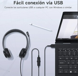 Foto 3 | Xtellar Audífonos De Diadema Ultraligeros Con Control De Volumen Usb Perfectos Para Gamer Skype Y Zoom