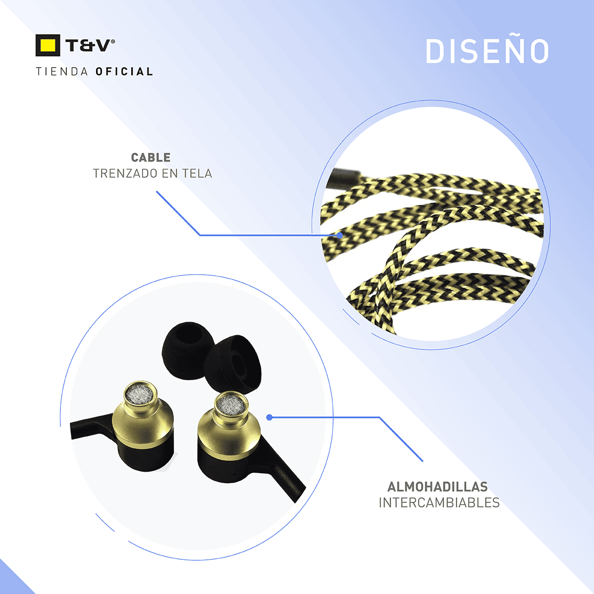 Foto 5 pulgar | Audífonos Usb In-ear Thonet & Vander Klein – Micrófono Mems  Controles Integrados Y Carcasa De Aluminio