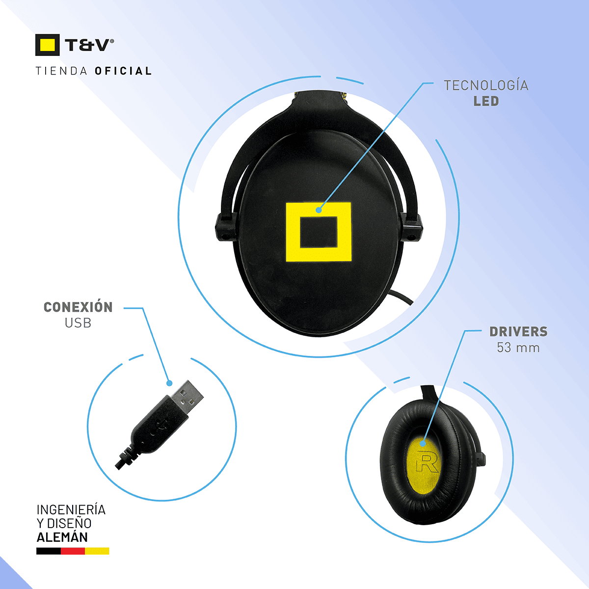 Foto 7 | Audífonos Gamer Usb Thonet & Vander Vx700 – 7.1 Surround  Micrófono Desmontable  Luces Rgb Y Eq Presets