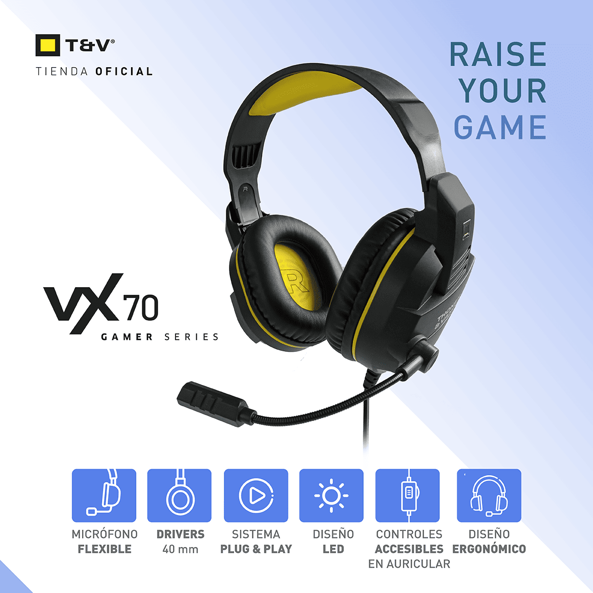 Foto 6 | Auriculares Gamer Thonet & Vander Vx70 Con Micrófono  Led Y Compatibilidad Multiplataforma