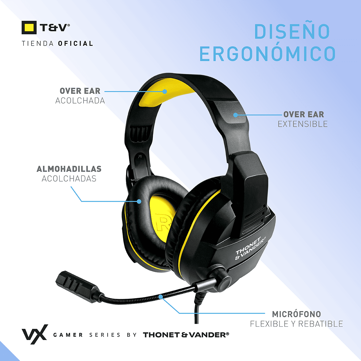 Foto 8 pulgar | Auriculares Gamer Thonet & Vander Vx70 Con Micrófono  Led Y Compatibilidad Multiplataforma